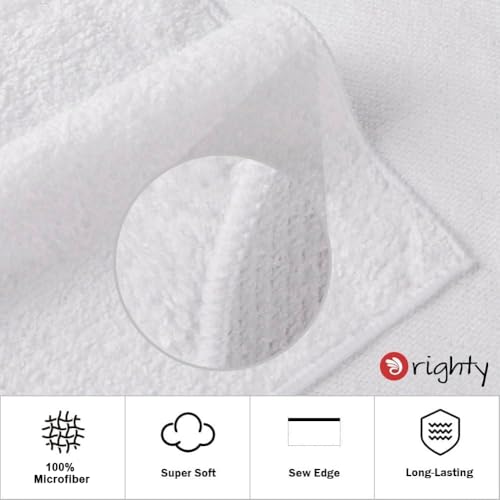 Orighty 6-Pack White Hand Towels - Quick Drying & Absorbent Microfiber Gym Towels 16x28 inches - Lightweight & Thin White Yoga Towel - Multi-Purpose Camping Towel for SPA, Hotel & Bathroom | Quick Drying & Absorbent, Lightweight & Thin White Yoga Towel -