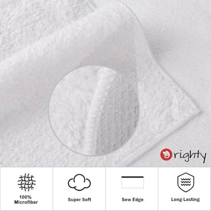 Orighty 6-Pack White Hand Towels - Quick Drying & Absorbent Microfiber Gym Towels 16x28 inches - Lightweight & Thin White Yoga Towel - Multi-Purpose Camping Towel for SPA, Hotel & Bathroom | Quick Drying & Absorbent, Lightweight & Thin White Yoga Towel -