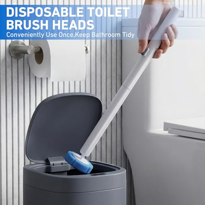 Disposable Toilet Brush 2 Pack- Each Toilet Bowl Brush with 10PCS Refills - size: 2 Brush + 20 Refills