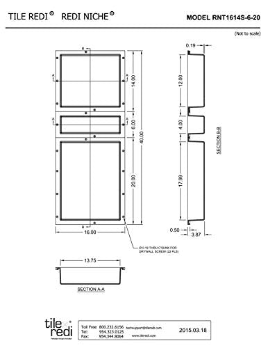 Redi Niche Triple Recessed Shower Shelf – Black, Three Shelves, 16-Inch x 40-Inch x 4-Inch - size: 40" H x 16" W, style: 3 Shelves