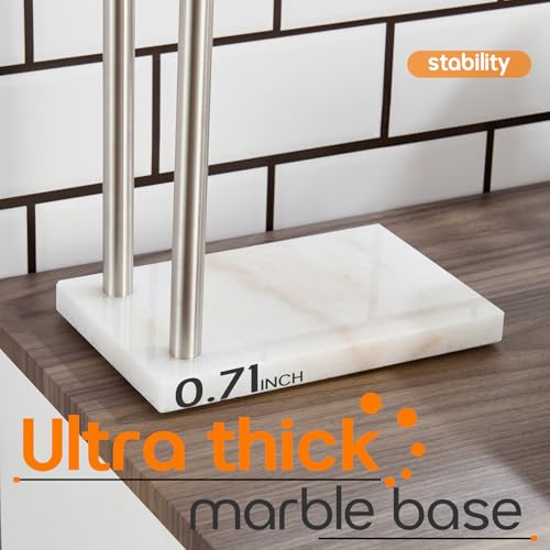 Free Standing Towel Rack Brushed Nickel 2-Tier Hand Towel Bars for Bathroom Vanity Countertop with Thicken Steady Marble Base, Stainless Steel AN7003BR - color: Brushed Nickel, size: 2-Bar