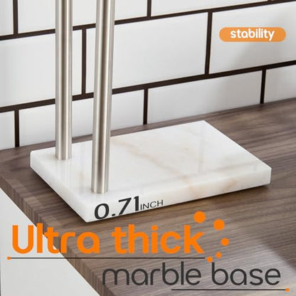 Free Standing Towel Rack Brushed Nickel 2-Tier Hand Towel Bars for Bathroom Vanity Countertop with Thicken Steady Marble Base, Stainless Steel AN7003BR - color: Brushed Nickel, size: 2-Bar