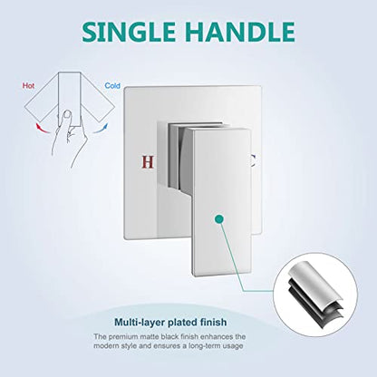 Wall Mount Bathroom Faucet, Brass, Polished Chrome, Waterfall Spout, Single Handle, Rough-in Valve Included | SUS304 Waterfall Spout, Rough-In Valve, Single-Handle Control, 1/2-Inch NPT, Flexible Handle Placement - color: Polish Chrome