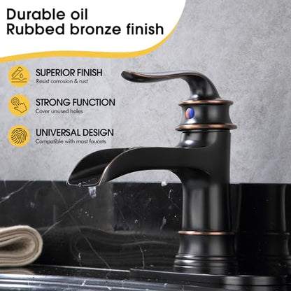 Waterfall Faucet Bathroom Faucet Single Handle One Hole Oil Rubbed Bronze Finish Large Spout Lavatory Faucets Oil Rubbed Bronze - color: Standard - Oil Rubbed Bronze - Single
