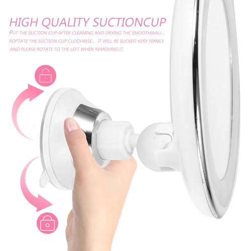 OSALADI 10x Magnifying LED Lighted Makeup Mirror with Suction Cup, 7-inch Bathroom Vanity Mirror for Detailed Cosmetics Application and Travel Use