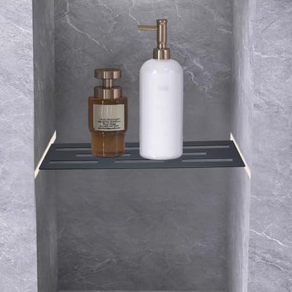 11.81 Inch Shower Niche Shelf for Prefabricated Tile Niches SUS304 Stainless Steel Shower Shelf for Tile Prefab Niche (Black) - color: Black
