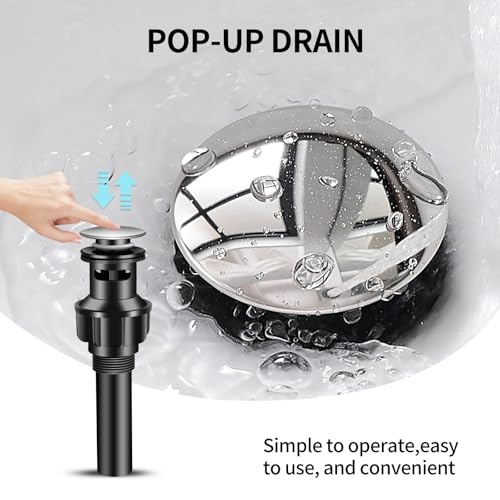 Bathroom Faucet Single Hole Single Handle Vanity Faucet | Modern Chrome Bathroom Faucet with Pop-Up Drain, Suitable for 1 Hole or 3 Hole Sink, Suitable for RV Etc Bathroom - color: Chrome