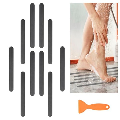 24Pcs Safety Bathtub Strips, Adhesive Non Slip Bathtub Stickers Anti Slip Shower Stickers, Safety Adhesive Strips for DIY, Stair, Floor (Grey) - color: Grey