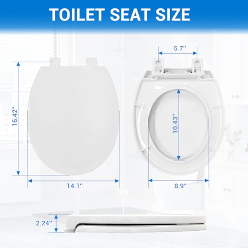 Round Toilet Seat 16.5" | Soft Close, Durable PP Toilet Seat, Easy Installation & Removal, Fits Most Toilet Bowls - size: Round Standard 16.5"