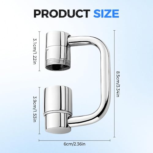 1440° Rotatable Faucet Aerator Extension, 2026 New 2 Modes Universal Sink Faucet for Splash Reduction, 1080° Rotating Multifunctional Faucet Extender for Bathroom Sink Kitchen - color: 2pcs