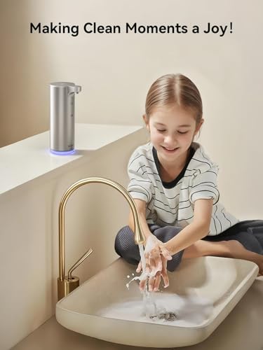 Automatic Foaming Soap Dispenser Touchless, 0.2s Fast Sensor, USB-C Rechargeable, Smudge-Resistant Stainless Steel, Hand Soap Dispenser for Bathroom, Kitchen, Hotel, Silver - color: Stainless Steel (Sliver)