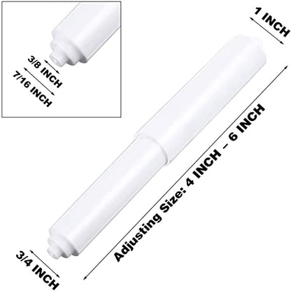 Shappy 4 Pcs Universal Toilet Paper Holder Replacement Rod,White | Spring Loaded Plastic Retractable Paper Replacement Rod Toilet Tissue Roll Holder Insert for Bathroom Home Host Accessories - color: White