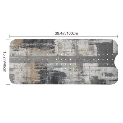 LNOND Grey and Brown Bathtub Mat Non Slip, 40 X 16 Inch Tub Mat for Bathroom, Abstract Art Bath Tub Shower Mat with Drain Holes and Suction Cups - color: Grey and Brown