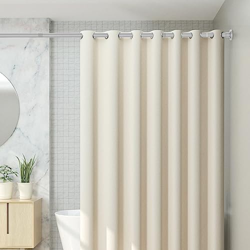 CorkLatta Silver Shower Curtain Rod 31 to 104 Inch,1 Inch Diameter Adjustable Spring Tension Curtain Rod No Drilling Stainless Steel Telescoping Rod,No Rust | 1 Inch Diameter Stainless Steel Tension Curtain Rod Non slip, No Drill Shower Rods for Bathroom,
