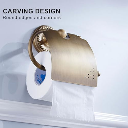 Antique Bronze Toilet Paper Holder for Bathroom Toilet Paper Roll Holder withlid Wall Mounted - color: Toilet Paper Holder Withlid
