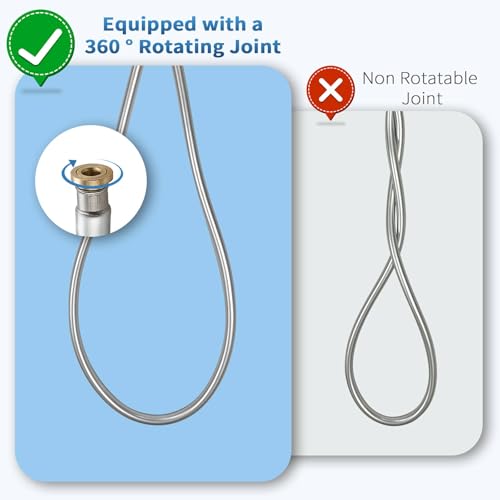 TRIPHIL Kink-free Silicone Shower Hose, 118" Extra Long Flexible RV Handheld Shower Head Hose Replacement, Premium Anti-Explosion, with Brass Insert and Nut, Silver Gray - color: Silver Gray, size: 118 Inch