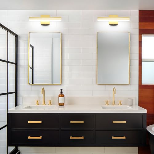 SineRise 16-Inch LED Modern Bathroom Vanity Light Bar, Gold Modern Acrylic Bathroom Wall Lighting Fixtures Over Mirror (Cool White 6000K) - color: Gold-Cool White, size: 16-Inch