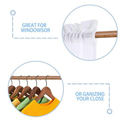 Spring Tension Curtain Rods Short Tension Rod (Wood, 16" to 28"-2Pcs, Optimum Scope of Application 16 to 24 inch, Can't Hang Heavy Curtains) - color: Wood, size: 16" to 28"-2Pcs