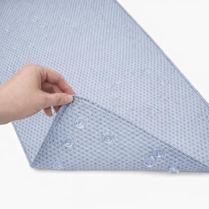 Bathtub Mat Non Slip, Bath Mat for Tub Non Slip, Tub Mat Extra Large 36 x 17 in, Bathtub Mat with Suction Cups & Drain Holes, Soft Foam, Machine Washable, Light Blue - color: Light Blue