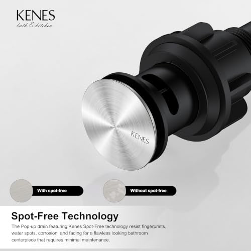 KENES 2 Pack Bathroom Sink Drain Stopper Pop up Sink Drain with Overflow, Brushed Nickel Lavatory Bathroom Vanity Sink Drain Assembly, Built-in Anti-Clogging Strainer - color: Brushed Nickel X 2, size: Big Pop up Cap (With Overflow)