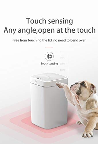 Sensor Trash Can Automatic Trash Can Garbage Can 4.7 Gallon Metal Touchless Automatic Pearl White Waste Bin for Office Bathroom