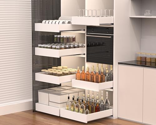 MyLifeUNIT Wood Pull Out Drawer for Cabinet Fully Assembled, 20" W x 21" D | Soft Close, Full Extension Pull-Out Cabinet Organizer Shelf, Slide Out Drawer for Kitchen Cabinet, Easy Bottom Installation - size: 20"W x 21"D x 4.3"H