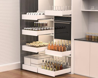 MyLifeUNIT Wood Pull Out Drawer for Cabinet Fully Assembled, 20" W x 21" D | Soft Close, Full Extension Pull-Out Cabinet Organizer Shelf, Slide Out Drawer for Kitchen Cabinet, Easy Bottom Installation - size: 20"W x 21"D x 4.3"H