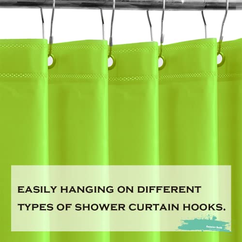 Lime Green Plastic Shower Curtain Or Liner, 72x72 Inch Lightweight Plastic Bathroom Shower Showroom Inner Curtain with Rustproof Metal Grommet Holes and Weighted Magnets - color: E02-fresh Green, size: 72"W x 72"L (Pack of 1)