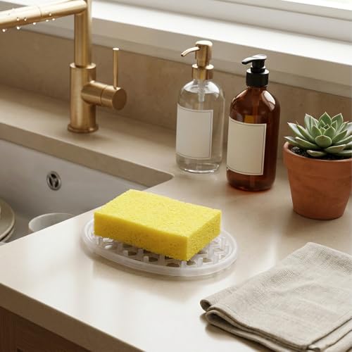 2Pcs Silicone Soap Dish, Bar Soap Holder Non-Slip | with Efficient Drainage Holes, for Shower, for Kitchens, Bathrooms, and Shower Countertops