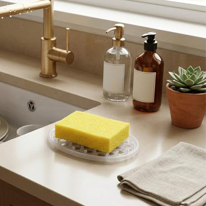 2Pcs Silicone Soap Dish, Bar Soap Holder Non-Slip | with Efficient Drainage Holes, for Shower, for Kitchens, Bathrooms, and Shower Countertops