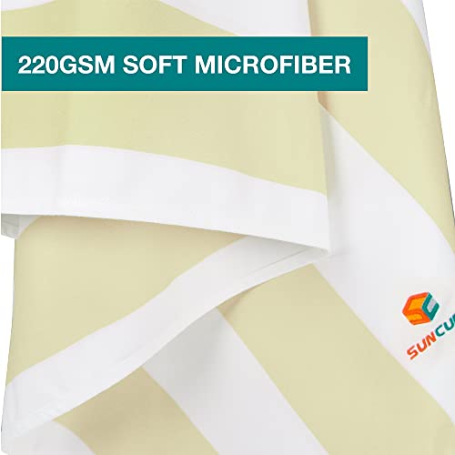 SUN CUBE Microfiber Beach Towel, Quick Dry, Beige Cream, 78x35 Inch | Quick Dry and Free Microfiber Towel, Lightweight Packable Swim Towel for Beach, Pool, Camping, Cruise, Travel - color: Beige, size: 78.00" x 35.00"