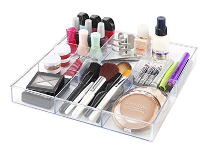 Whitmor 6-Section Clear Drawer Organizer (Pack of 6) - size: 6-Section (Pack of 6)