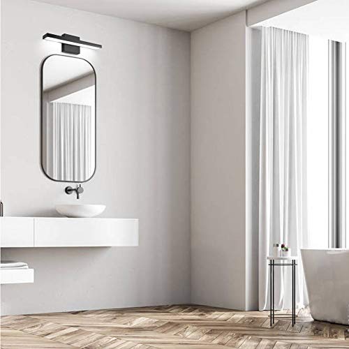 Ralbay 15.7 inch Modern LED Black Vanity Light 12W Frosted Aluminum for Bathroom Vanity Lighting Fixtures Cool White 6000K - color: Black, size: 15.7 inch
