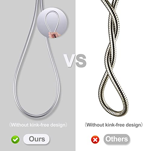 63-Inch Extra Long Shower Hose Extension for Bathing, Toilet Cleaning, Dogs, Bathroom - Chrome Handheld Shower Head Hose - color: Chrome, size: 63inch