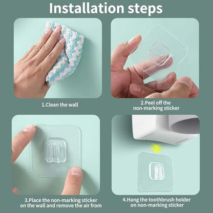 Magnetic Toothbrush Holder,Toothbrush Holder with Cup,Magnetic Suspensible Handstand Adsorption Toothbrush Cup Rack,Saving Bathroom Countertop Organizer (４ Cup