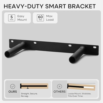 16 inch Oak Floating Shelf, High End Solid Real Wood 16inch Small Floating Shelves for Wall Mounted, Honey Oak Wooden 16in Floating Shelves, Heavy Duty Bracket, 16 X 6.5 X 1.75 in, Set of 2 - color: Honey Oak - Warm Amber Tone, size: 16 inch