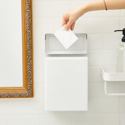Tioncy 4 Pcs Sanitary Napkin Receptacle Wall Mounted,White | Stainless Steel Sanitary Napkin Disposal Bins, Discreet Tampon Container, Home Office Public Restroom Use - color: White