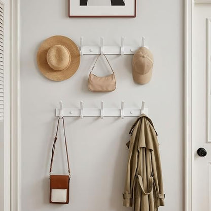 WEBI Coat Rack Wall Mount,Coat Hooks Wall Mounted,Coat Hanger Wall Hook Rack,5 Hooks for Hanging Coats,Hats,Jacket,Clothes,White - size: 5 Hooks