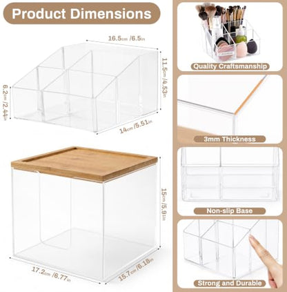 Disposable Facial Towel Holder and Cosmetic Organizer with Foldable Bowl, Clear Storage Compatible with Clean Skin Club Towel XL, Stackable Vanity Organizer for Bathroom Vanity Counter