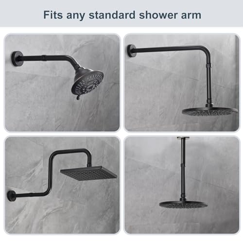 BRIGHT SHOWERS Shower Arm Extender for Rain and Handheld Shower Head, 6 Inch Shower Head Extension Arm, Shower Pipe Extension for Extending or Lowering Showerhead, Oil-Rubbed Bronze - color: Oil Rubbed Bronze, style: 6 Inch Extension