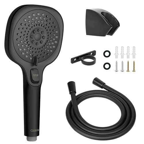 RV Shower Head with Hose and On Off Switch, 3-Spray Camper Water Saving and High Pressure Shower Head with Hose for RV, Camper, Van, Travel Trailer, Motorhome and Boat, Matte Black - color: Matte Black