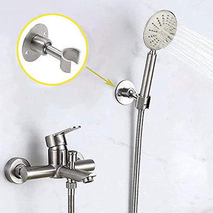 Shower Head Holder Wall Mount,Stainless Steel Handheld Shower Head Holder,Adjustable Shower Spray Holder Metal Shower Head Bracket - style: Brushed stainless steel