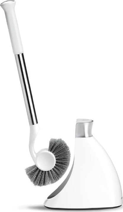 simplehuman Toilet Brush with Caddy, Stainless Steel, White - color: White, style: Toilet Brush