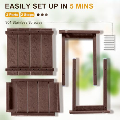 NALONE Shower Bench, HDPE Shower Stool for Shaving Legs with Handle (Wood) | Indoor and Outdoor Use, All Weather and Long Last, Perfect for Inside Shower - size: Wood