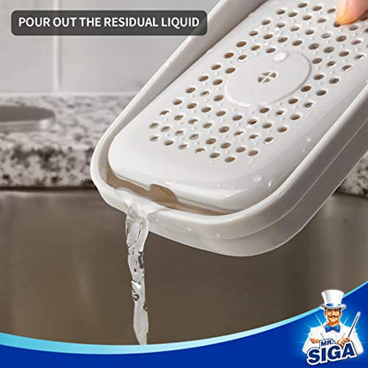 MR.SIGA Dish Soap Dispenser with Sponge Holder for Kitchen, White | Dishwashing soap pump dispenser for sink, kitchen soap dispenser, dish sponge holder - color: White