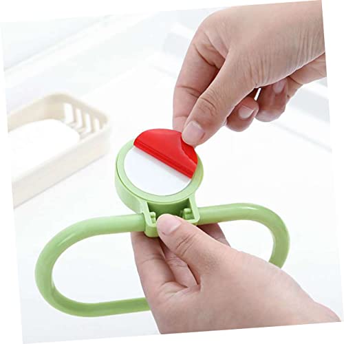 UKCOCO Self Adhesive Towel Holder Ring No Drilling Abs Material Bathroom Kitchen Towel Rack Green Easy Install