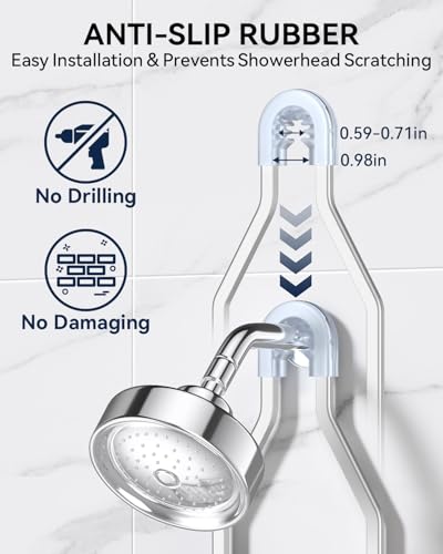 Never Rust Shower Caddy Hanging, Aluminum Shower Racks for Inside Shower, 2-Tier Shower Organizer Hanging Over Shower Head with Hooks and Soap Holder, Silver - color: Silver