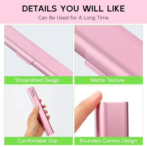Travel Toothbrush Case, Portable Toothbrush Holder, Durable Aluminum Toothbrush Storage Box, Small Breathable Manual Toothbrush Container for Traveling, School, Camping, Business Trip - Pink - color: Pink