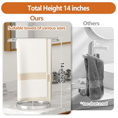 Bethom Hand Towel Holder Countertop Standing for Bathroom,Brushed Nickel | S-Shape Stainless Steel Towel Stand Rack Bar Holds 2 Towels for Kitchen - color: Brushed Nickel