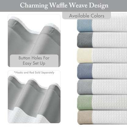 Madison Park Spa Waffle Weave Long Shower Curtain, 72 x 78, Grey | Striped, Pieced Fabric Design, 3M Scotchgard Moisture Management, Hotel Quality, Modern, for Bathroom, OEKO-TEX Certified - color: Stripe Grey, size: 72"W x 78"L (Pack of 1)